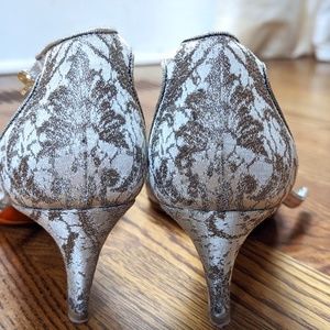 Silver Brocade Santoni Rubelli Heels - size 38.5